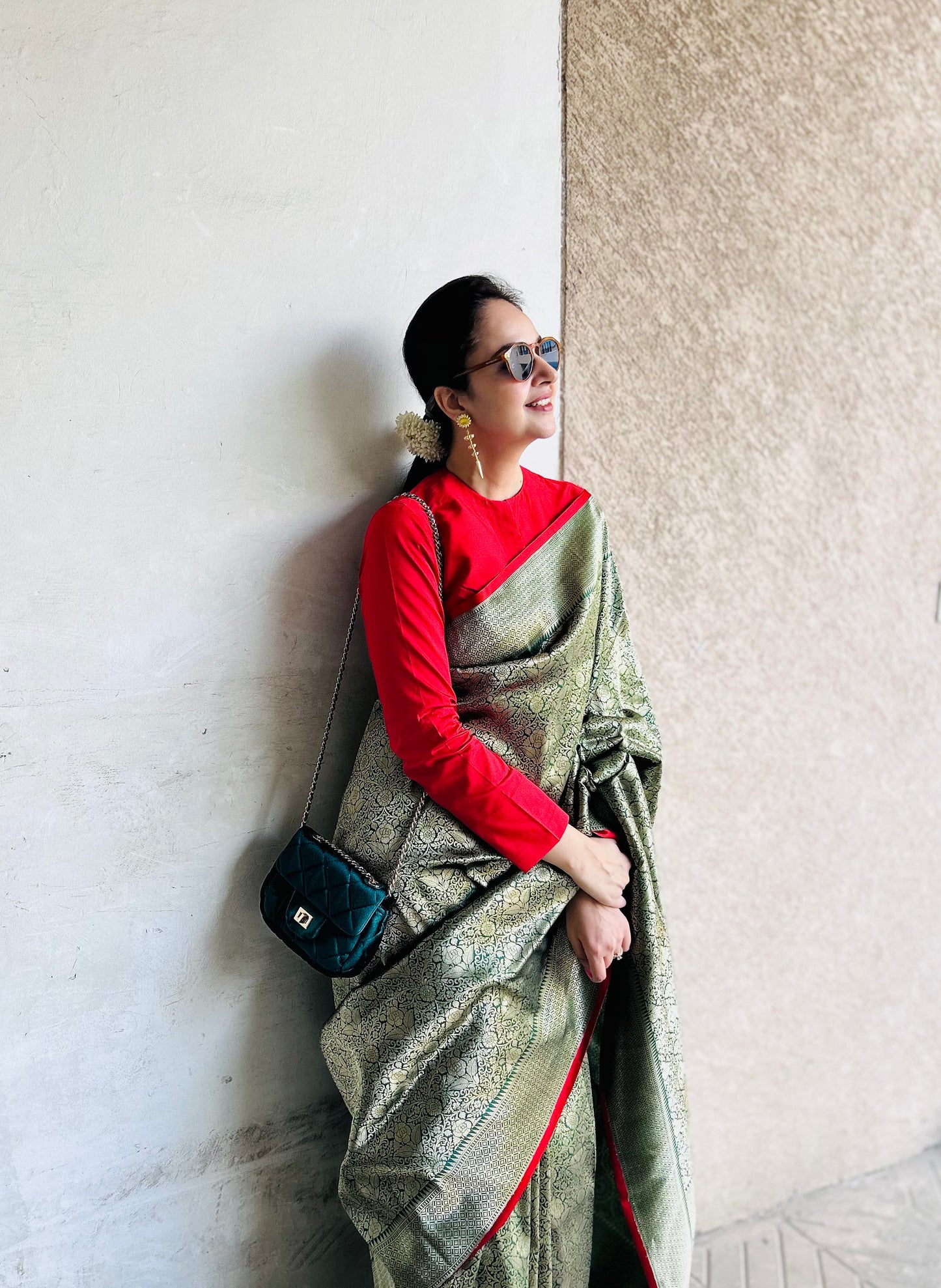 Hara Resham Brocade Banarasi Saree