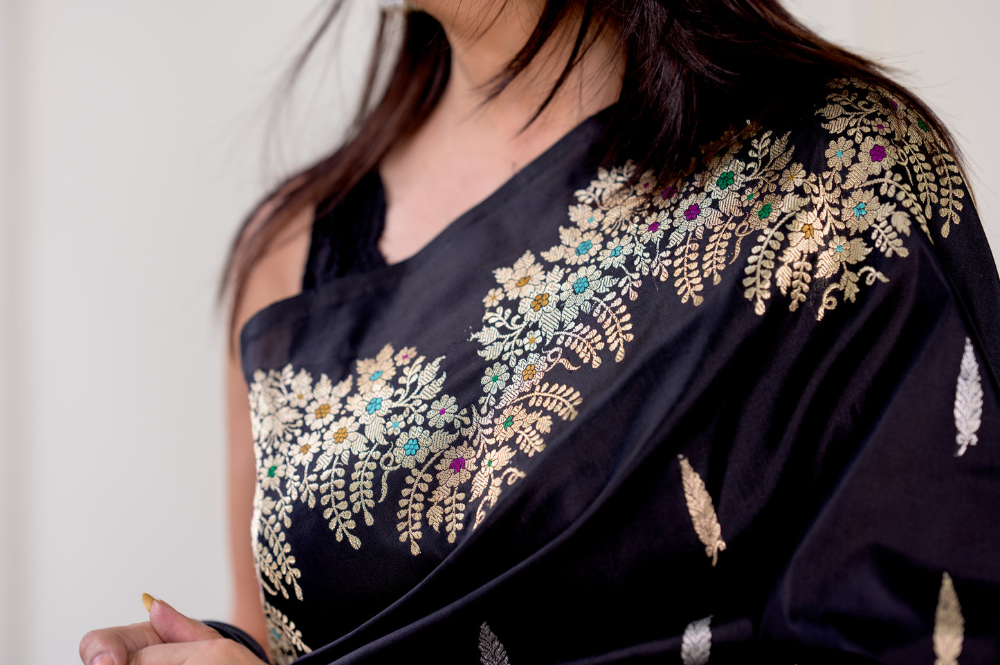 Kala Black Pure Katan Silk Banarasi With Kadhua Weaving