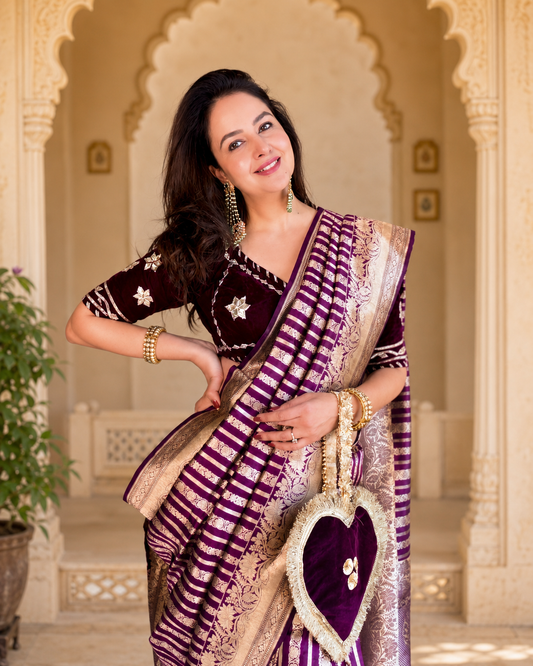 Purple Uppada Kadhua Handloom With Katan Kadiyal