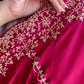 Satin embroidered crepe saree
