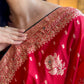 Red zari boota saree