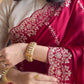 Satin embroidered crepe saree