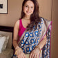 Neela Blue Pure Katan Silk Jangla Banarasi With Cutwork Weaving