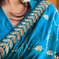 Neelam blue satin georgette