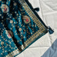 Teal jaal saree
