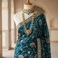 Teal jaal saree