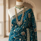 Teal jaal saree