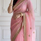 Embellished organza saree