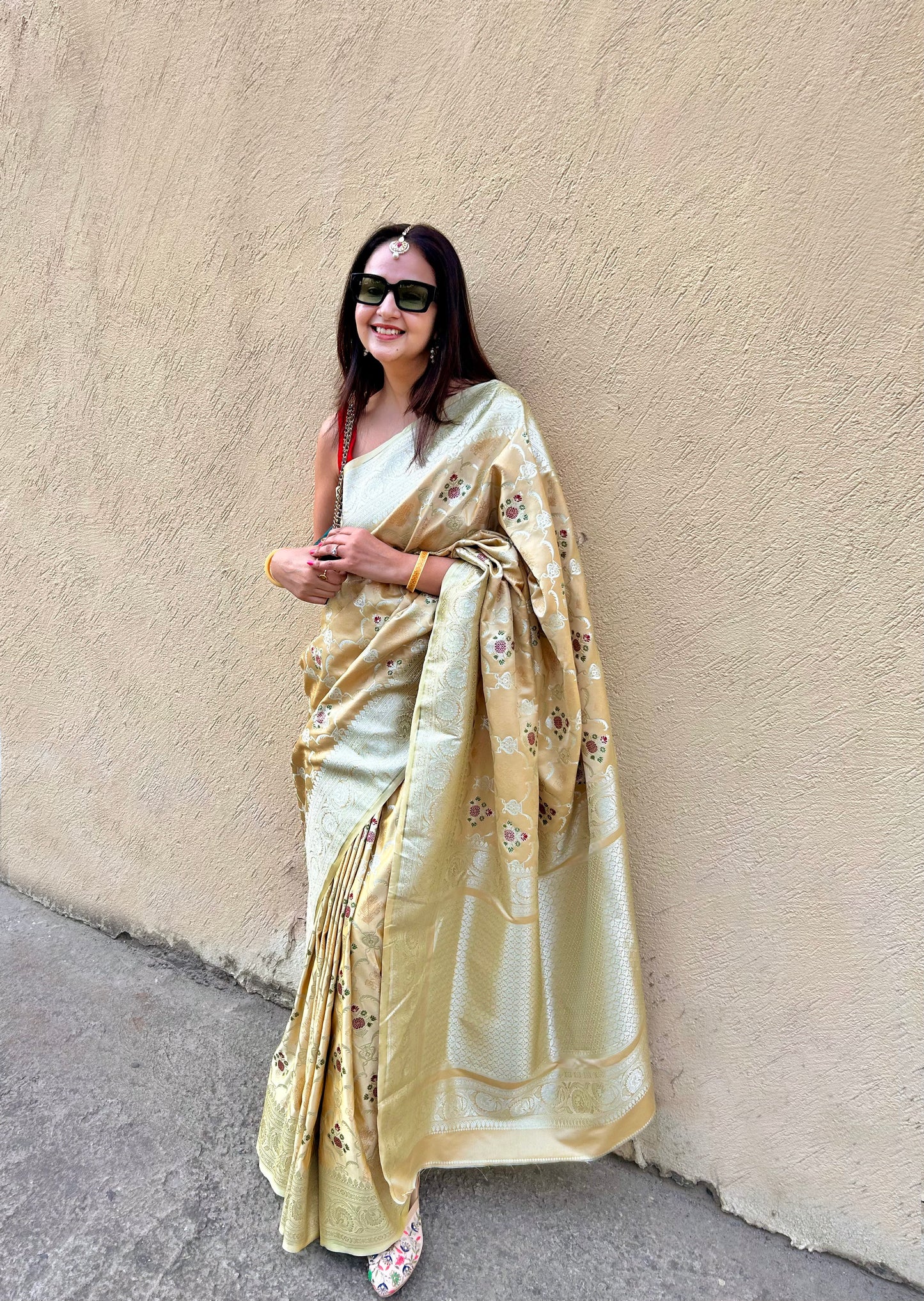 Sitara - Gold mashru satin saree