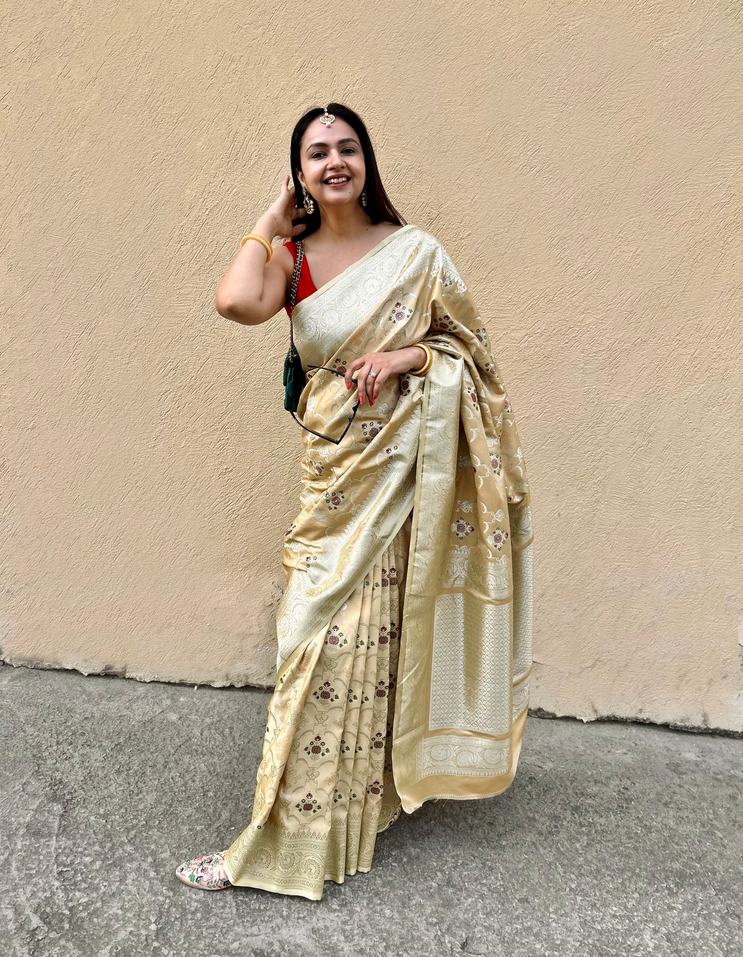 Sitara - Gold mashru satin saree