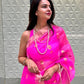 Bubblegum Pink Chanderi Organza
