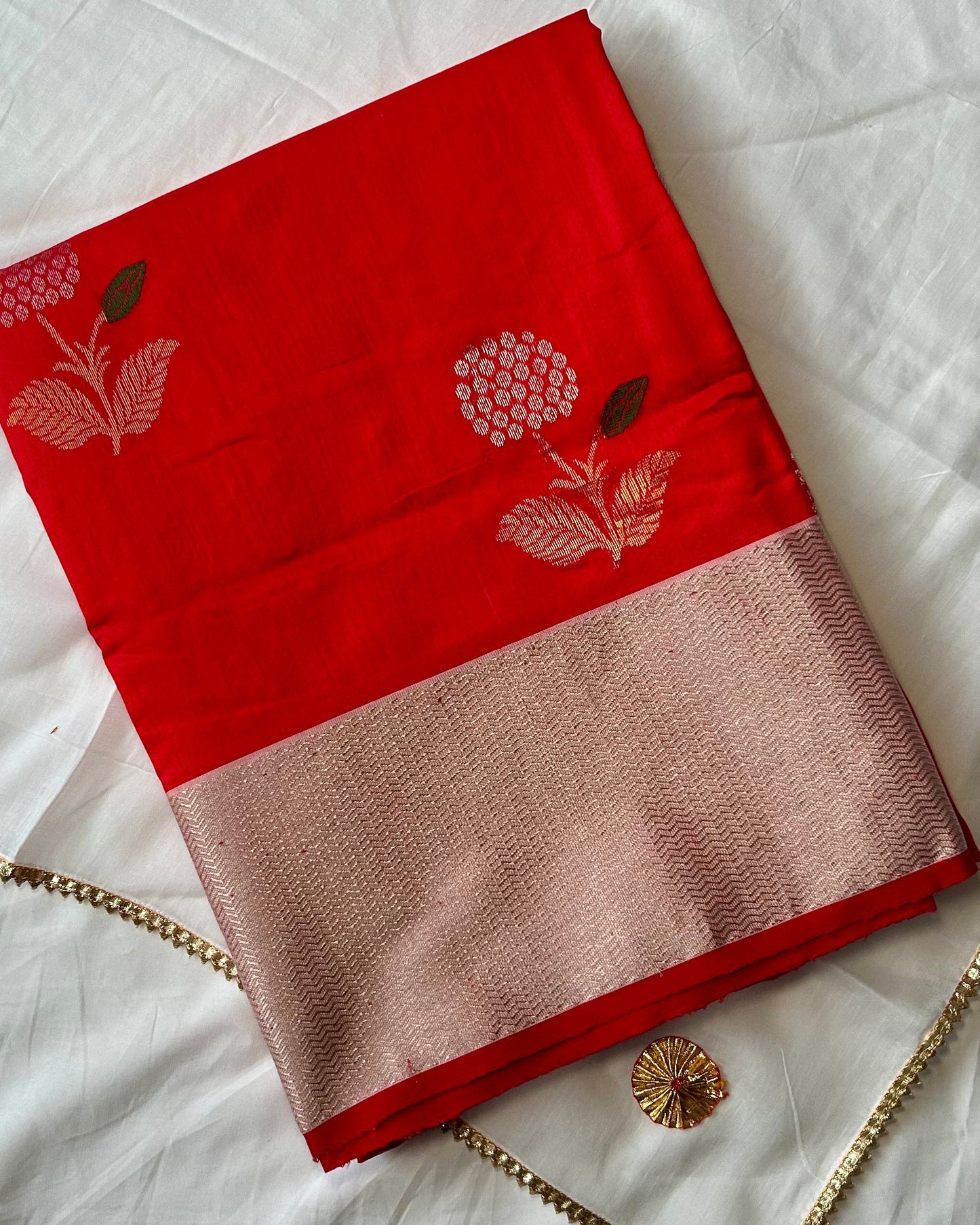 Surkh laal chanderi pattu Silk