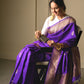 Purple Mashru Silk Saree With Satin Base and Kadhua Weaving Booti