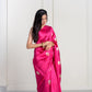 Rani Pink Soft Muslin Puna Silk Sona Rupa Work Saree