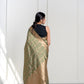 Hara Olive Pure Katan Silk Banarasi With Cutwork Weaving