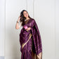 Deep Wine Pure Kora Katan Silk Banarasi