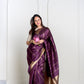 Deep Wine Pure Kora Katan Silk Banarasi