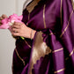 Deep Wine Pure Kora Katan Silk Banarasi