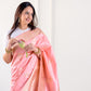 Soft Pink Pure Katan Silk Banarasi With Kadhua Weaving