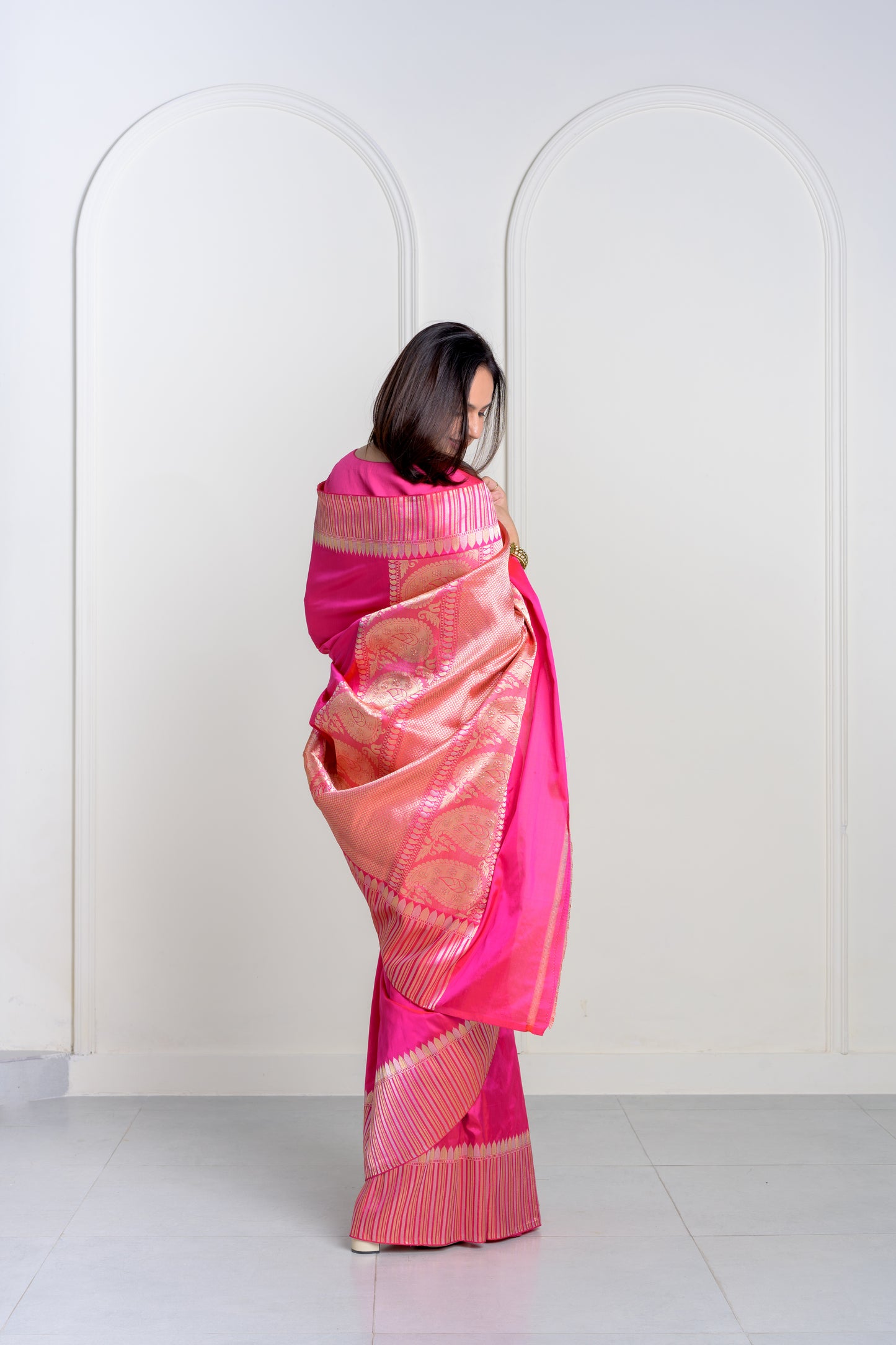 Rani Pink Pure Katan Silk With Sona Rupa Zari