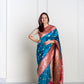 Neela Blue Banarsi Paithani Pure Katan Silk