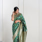 Hara Green Pure Katan Silk Jangla With Mina and Kadhua Weaving