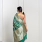 Hara Green Pure Katan Silk Jangla With Mina and Kadhua Weaving