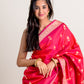 Surkh Red Katan Silk Banarasi With Kadhua Weaving