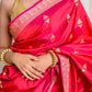 Surkh Red Katan Silk Banarasi With Kadhua Weaving