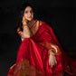 Laal Red Ghaat Pure Katan Silk Saree With Sona Rupa Work